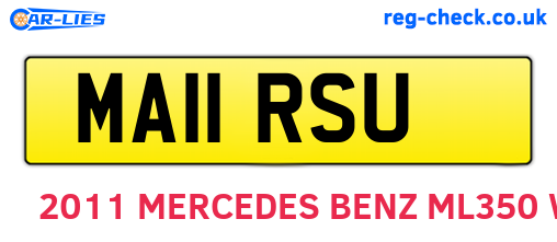 MA11RSU are the vehicle registration plates.