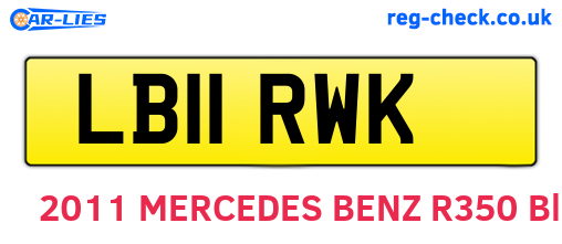 LB11RWK are the vehicle registration plates.