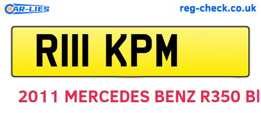 R111KPM are the vehicle registration plates.