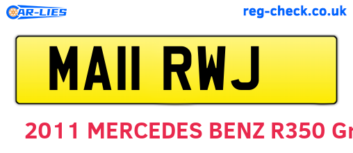 MA11RWJ are the vehicle registration plates.
