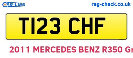 T123CHF are the vehicle registration plates.