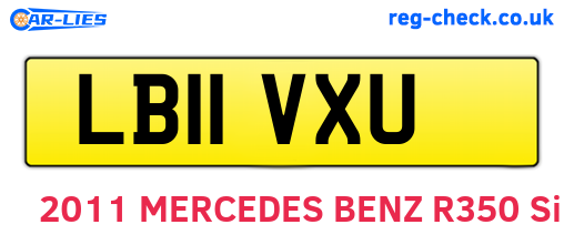 LB11VXU are the vehicle registration plates.
