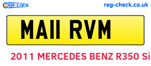 MA11RVM are the vehicle registration plates.