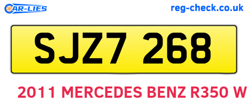 SJZ7268 are the vehicle registration plates.
