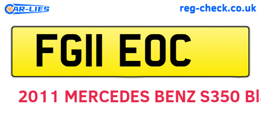 FG11EOC are the vehicle registration plates.