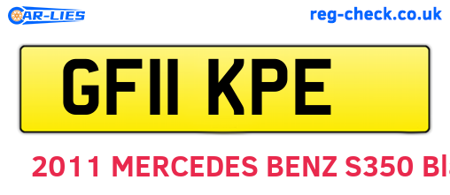 GF11KPE are the vehicle registration plates.