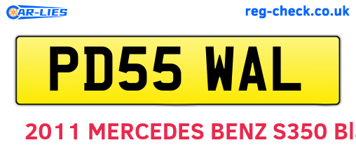 PD55WAL are the vehicle registration plates.