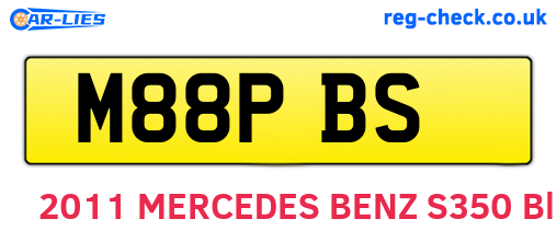 M88PBS are the vehicle registration plates.