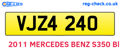 VJZ4240 are the vehicle registration plates.