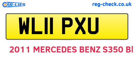 WL11PXU are the vehicle registration plates.