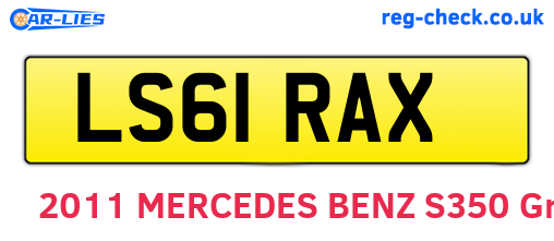 LS61RAX are the vehicle registration plates.