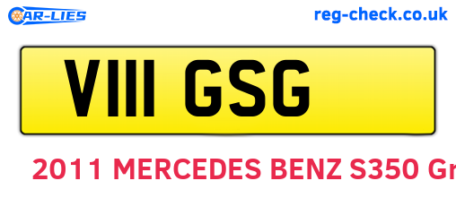 V111GSG are the vehicle registration plates.