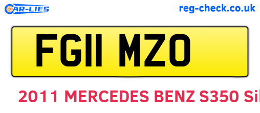 FG11MZO are the vehicle registration plates.