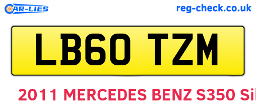 LB60TZM are the vehicle registration plates.
