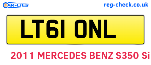 LT61ONL are the vehicle registration plates.
