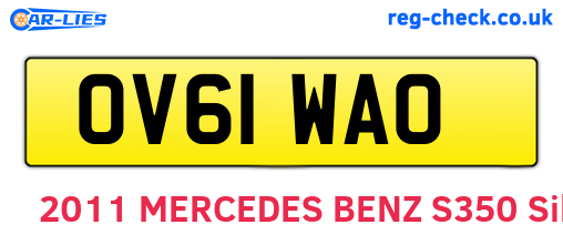 OV61WAO are the vehicle registration plates.
