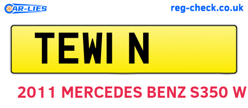 TEW1N are the vehicle registration plates.