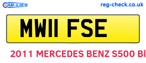 MW11FSE are the vehicle registration plates.