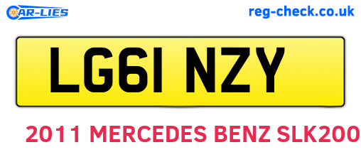 LG61NZY are the vehicle registration plates.