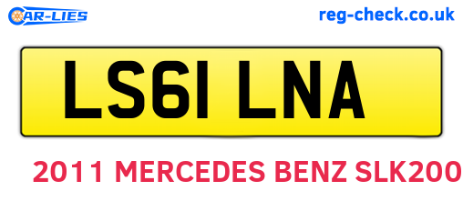LS61LNA are the vehicle registration plates.