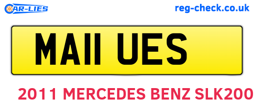 MA11UES are the vehicle registration plates.