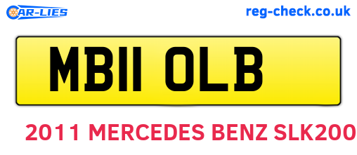 MB11OLB are the vehicle registration plates.