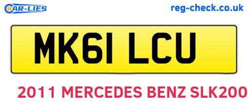MK61LCU are the vehicle registration plates.