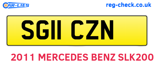 SG11CZN are the vehicle registration plates.