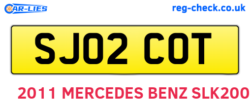 SJ02COT are the vehicle registration plates.