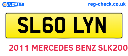 SL60LYN are the vehicle registration plates.