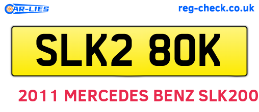 SLK280K are the vehicle registration plates.