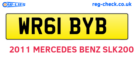 WR61BYB are the vehicle registration plates.