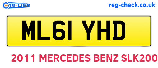 ML61YHD are the vehicle registration plates.