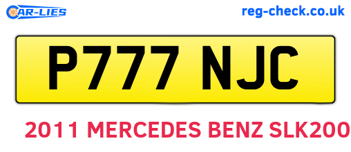 P777NJC are the vehicle registration plates.