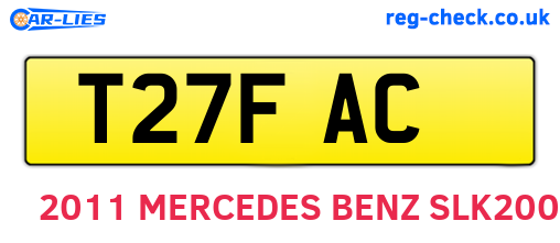 T27FAC are the vehicle registration plates.