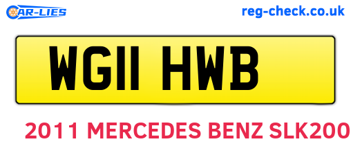 WG11HWB are the vehicle registration plates.