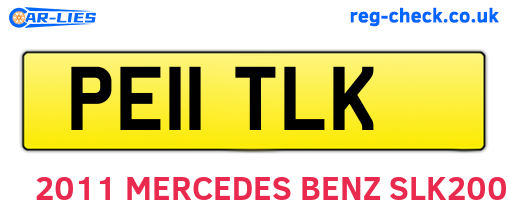 PE11TLK are the vehicle registration plates.