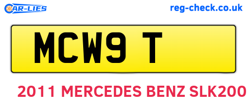 MCW9T are the vehicle registration plates.