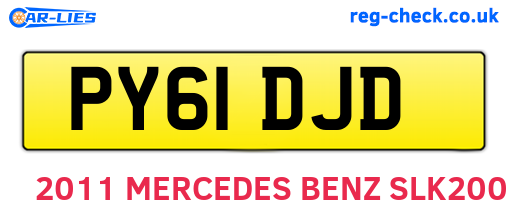 PY61DJD are the vehicle registration plates.