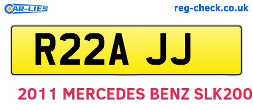 R22AJJ are the vehicle registration plates.
