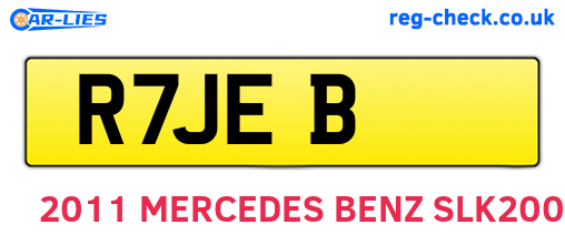 R7JEB are the vehicle registration plates.