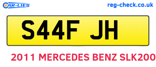 S44FJH are the vehicle registration plates.