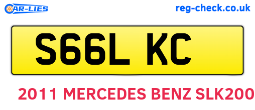 S66LKC are the vehicle registration plates.