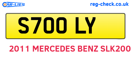 S70OLY are the vehicle registration plates.