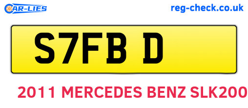 S7FBD are the vehicle registration plates.