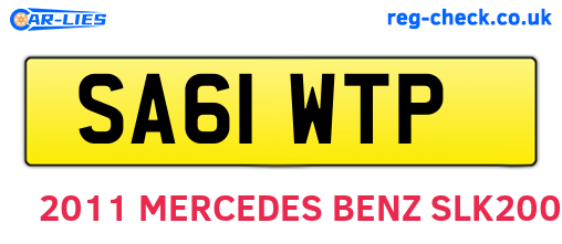 SA61WTP are the vehicle registration plates.