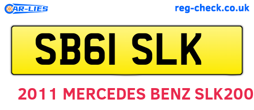 SB61SLK are the vehicle registration plates.