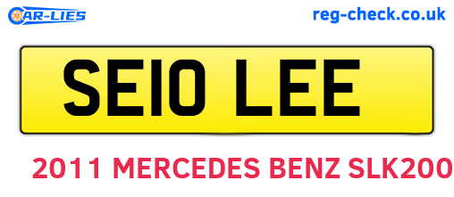 SE10LEE are the vehicle registration plates.