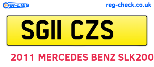 SG11CZS are the vehicle registration plates.