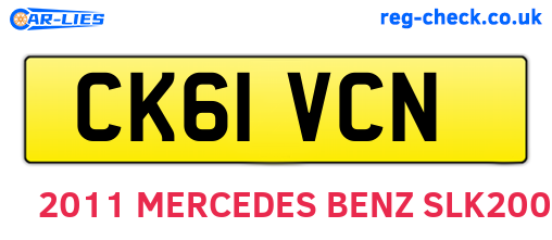 CK61VCN are the vehicle registration plates.